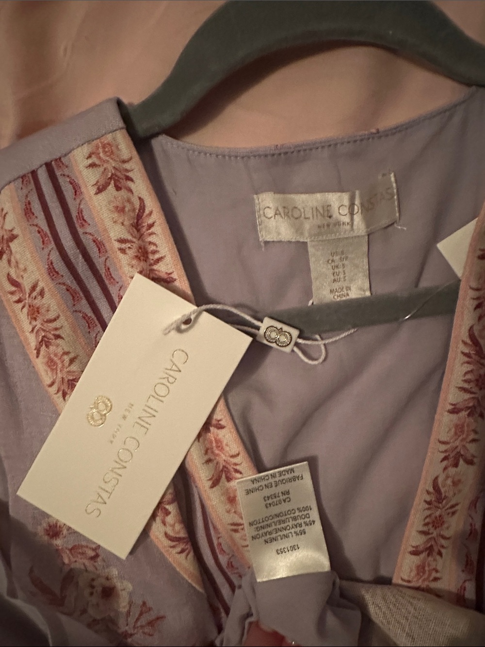 Caroline Constas Lavender Floral Maxi Dress with V-Neck - Picture 9 of 9